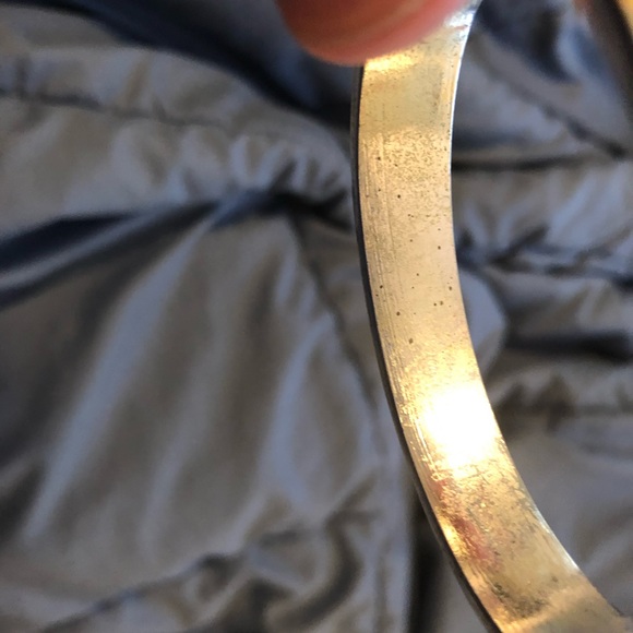 Pre-loved lime green with palm trees hinged bangle bracelet. - Picture 9 of 9